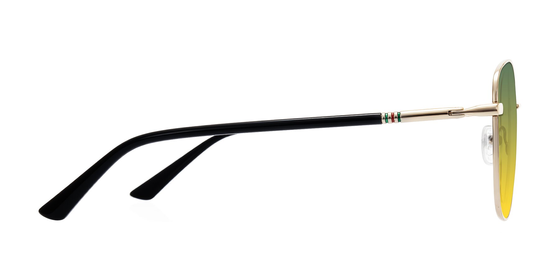 Side of Love in Light Gold with Green / Yellow Gradient Lenses