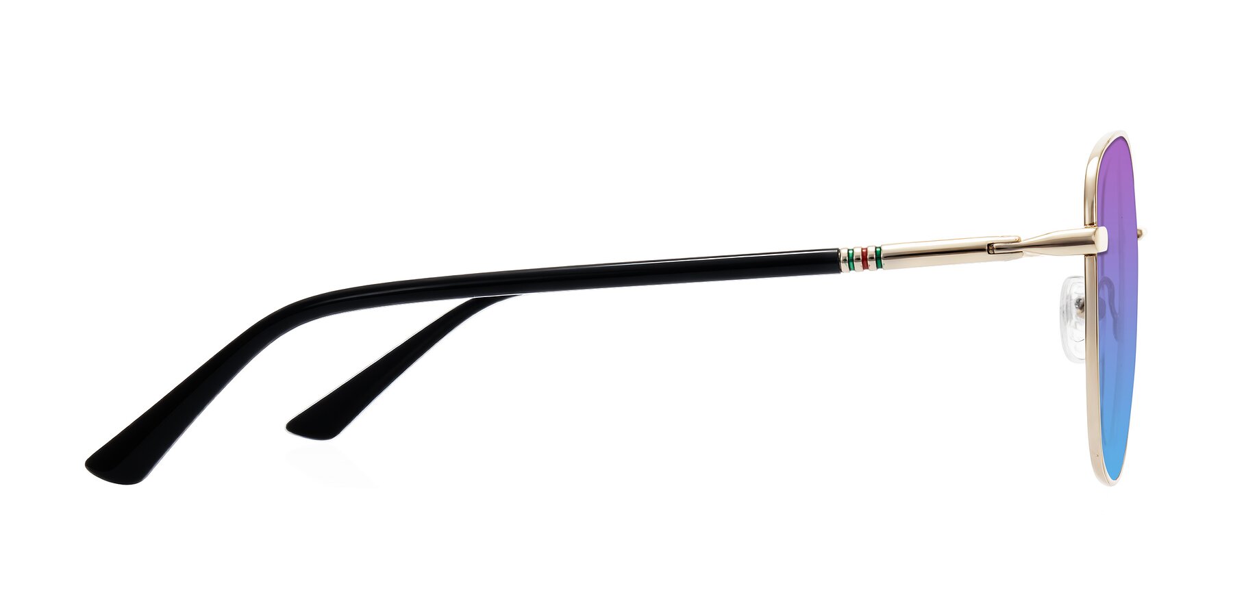 Side of Love in Light Gold with Purple / Blue Gradient Lenses