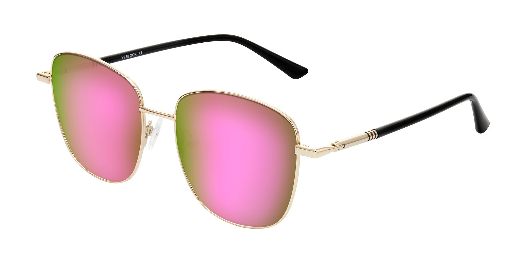 Angle of Love in Light Gold with Pink Mirrored Lenses