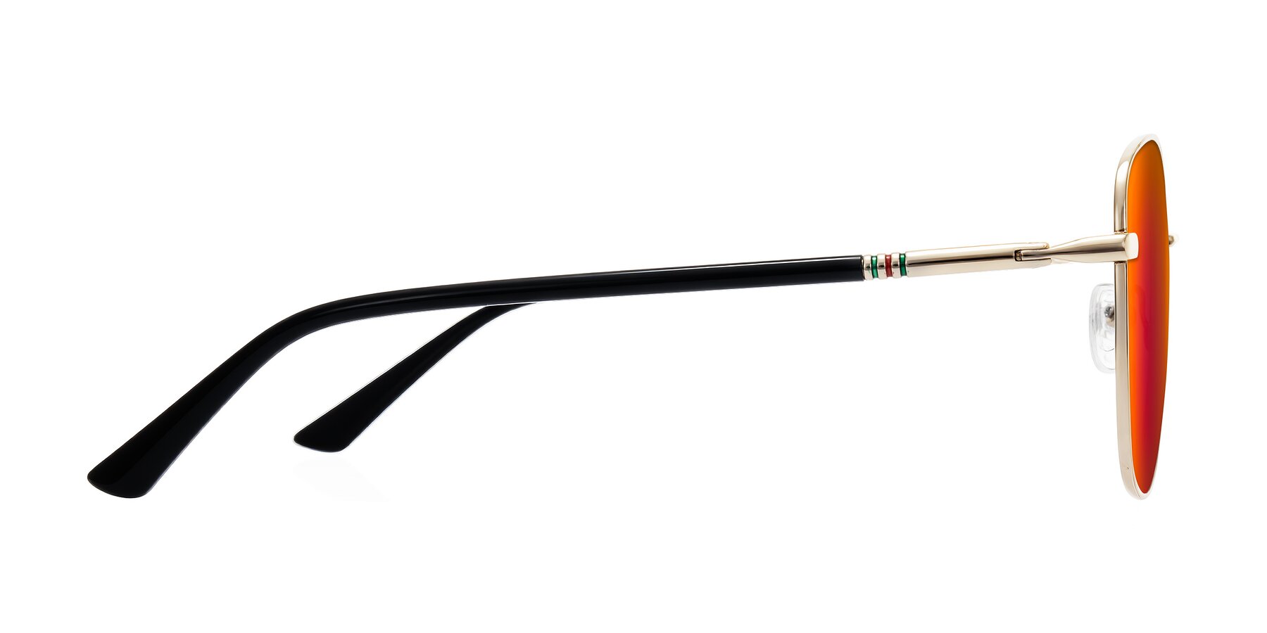 Side of Love in Light Gold with Red Gold Mirrored Lenses