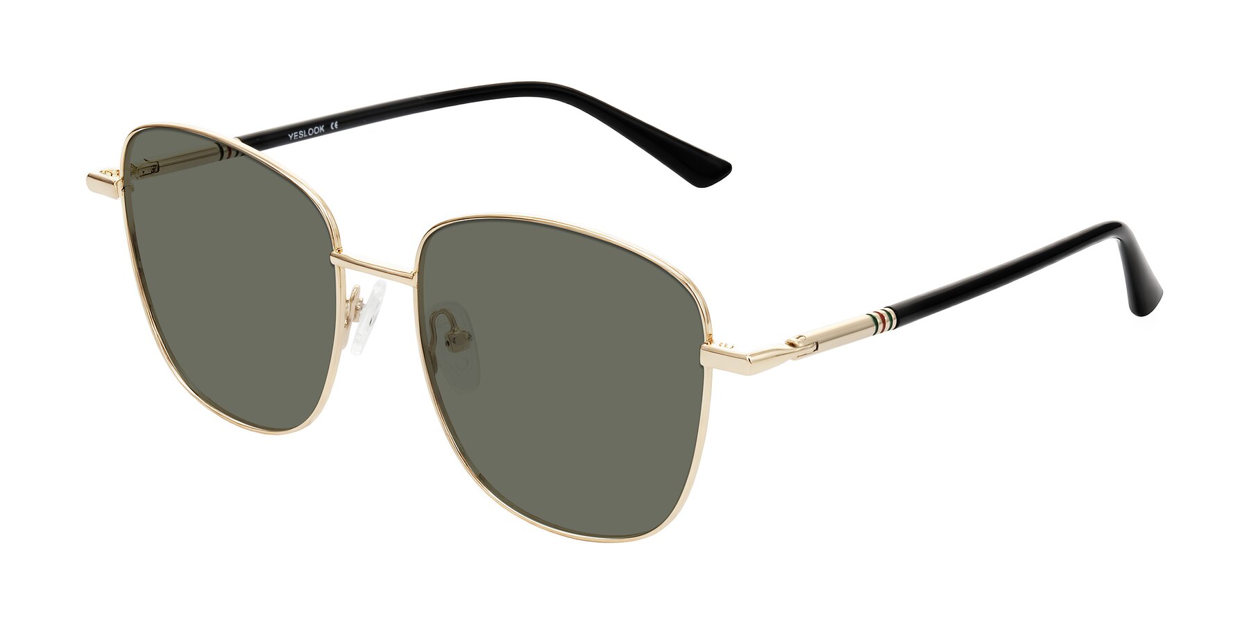 Angle of Love in Light Gold with Gray Polarized Lenses