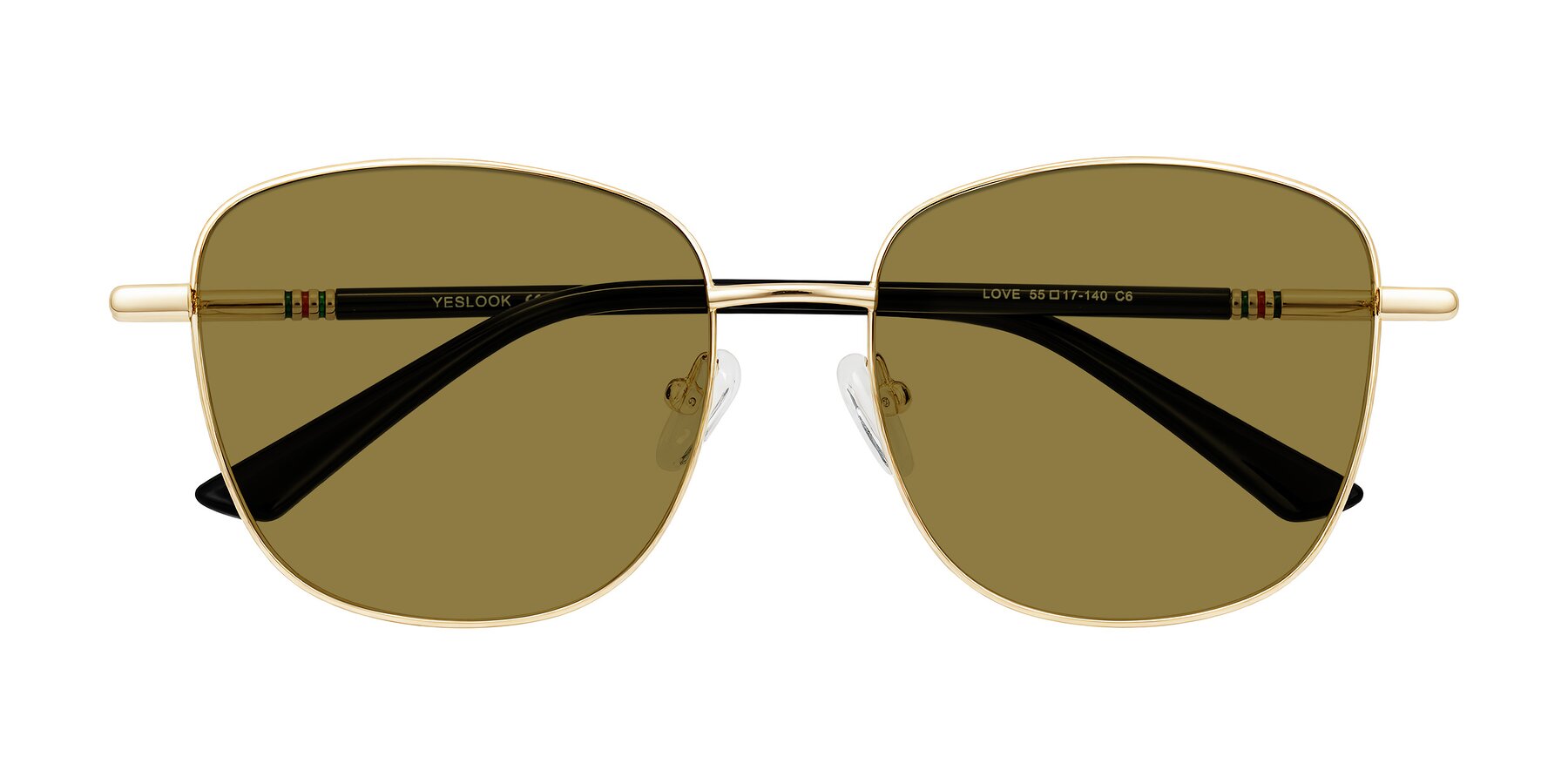 Folded Front of Love in Light Gold with Brown Polarized Lenses