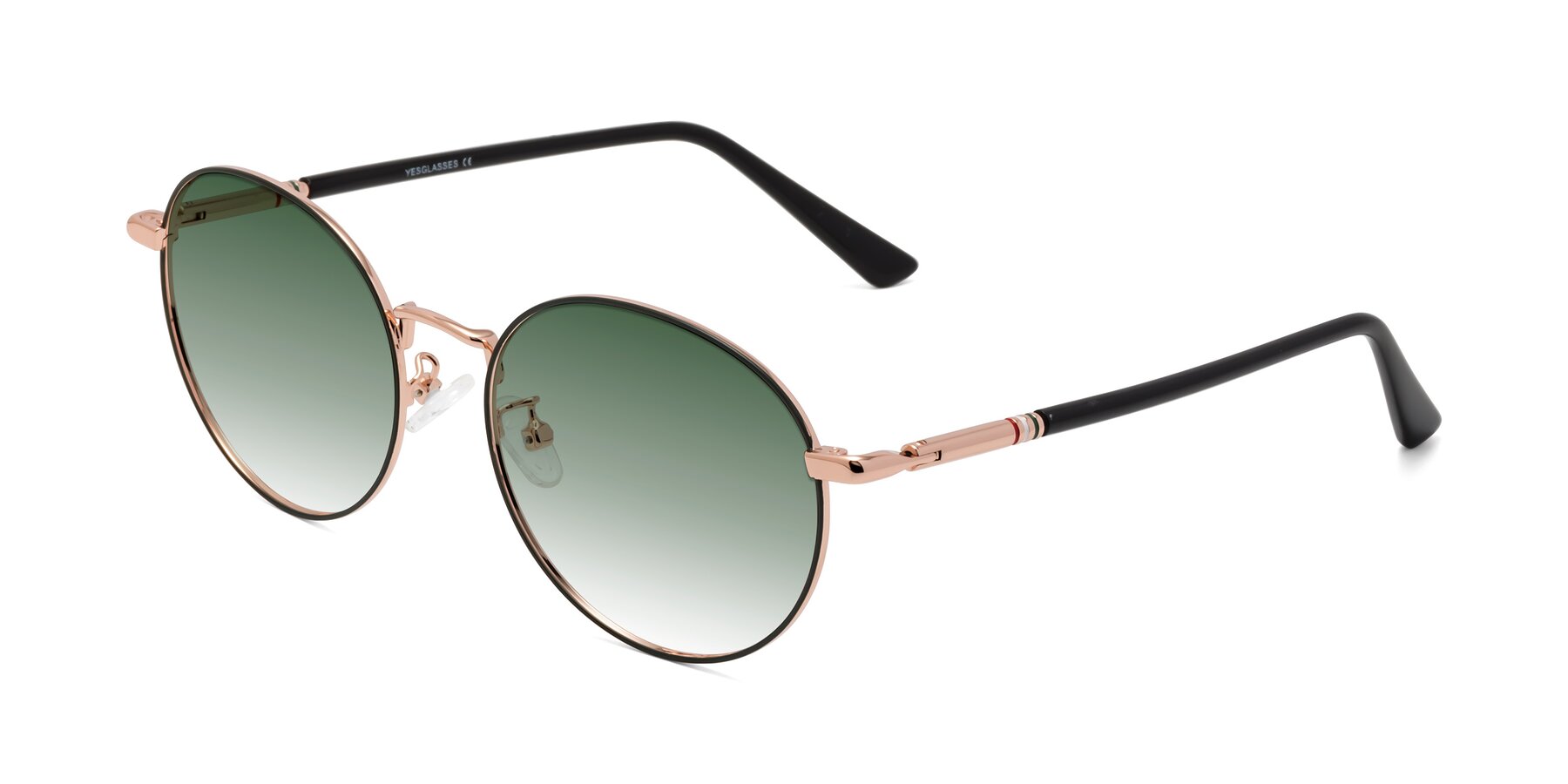 Angle of Talla in Charcoal Green-Rose Gold with Green Gradient Lenses