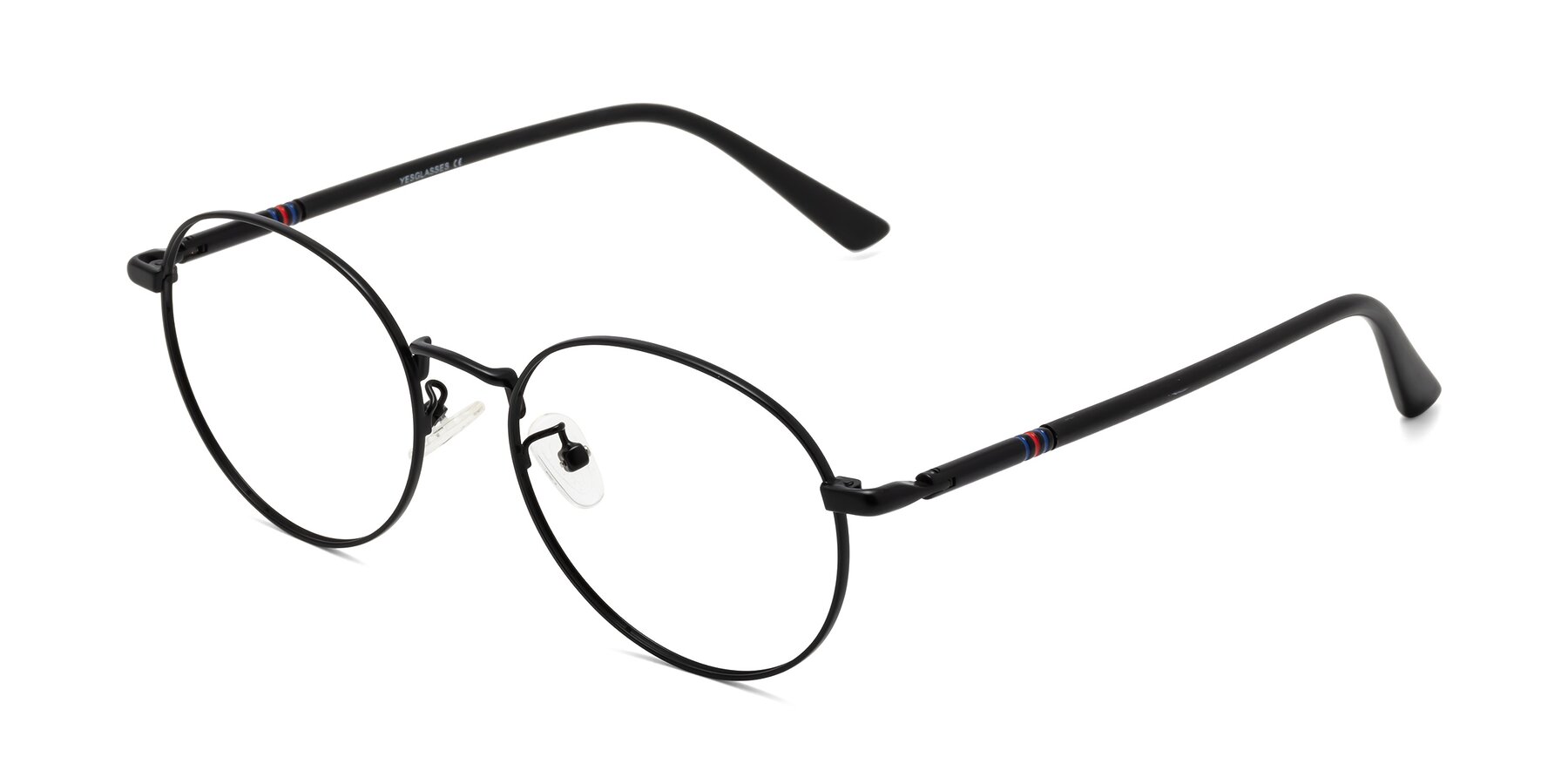 Angle of Talla in Matte Black with Clear Eyeglass Lenses