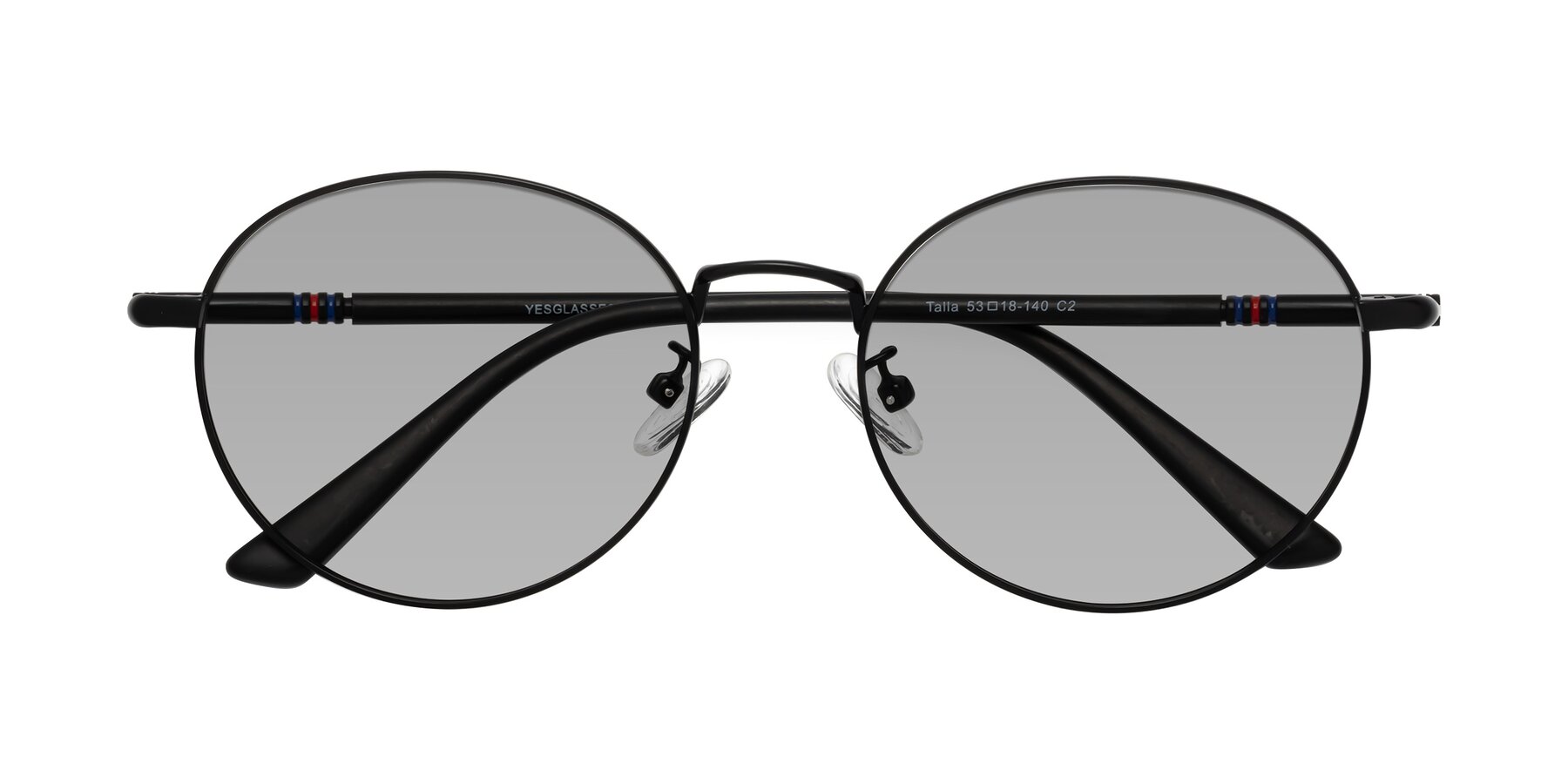 Folded Front of Talla in Matte Black with Light Gray Tinted Lenses