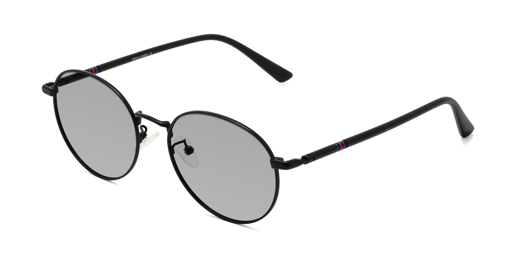 Angle of Talla in Matte Black with Light Gray Tinted Lenses