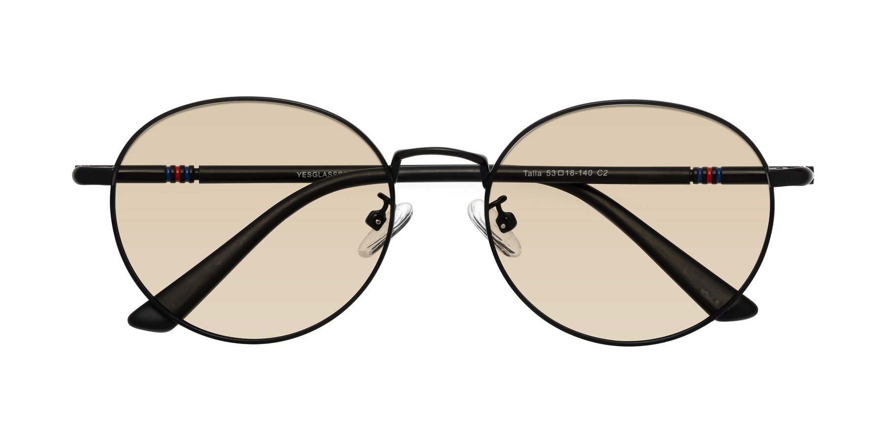 Folded Front of Talla in Matte Black with Light Brown Tinted Lenses