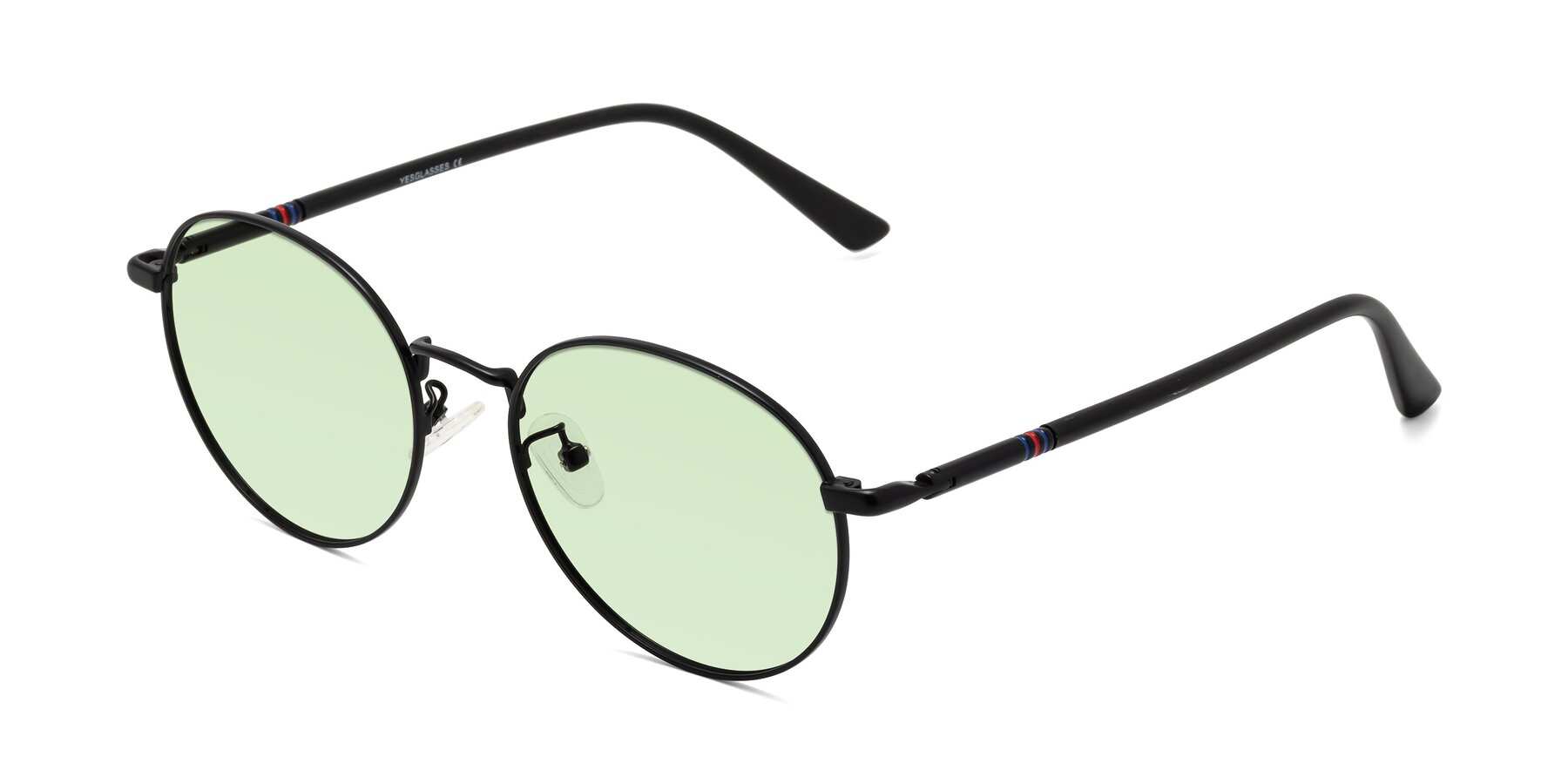 Angle of Talla in Matte Black with Light Green Tinted Lenses