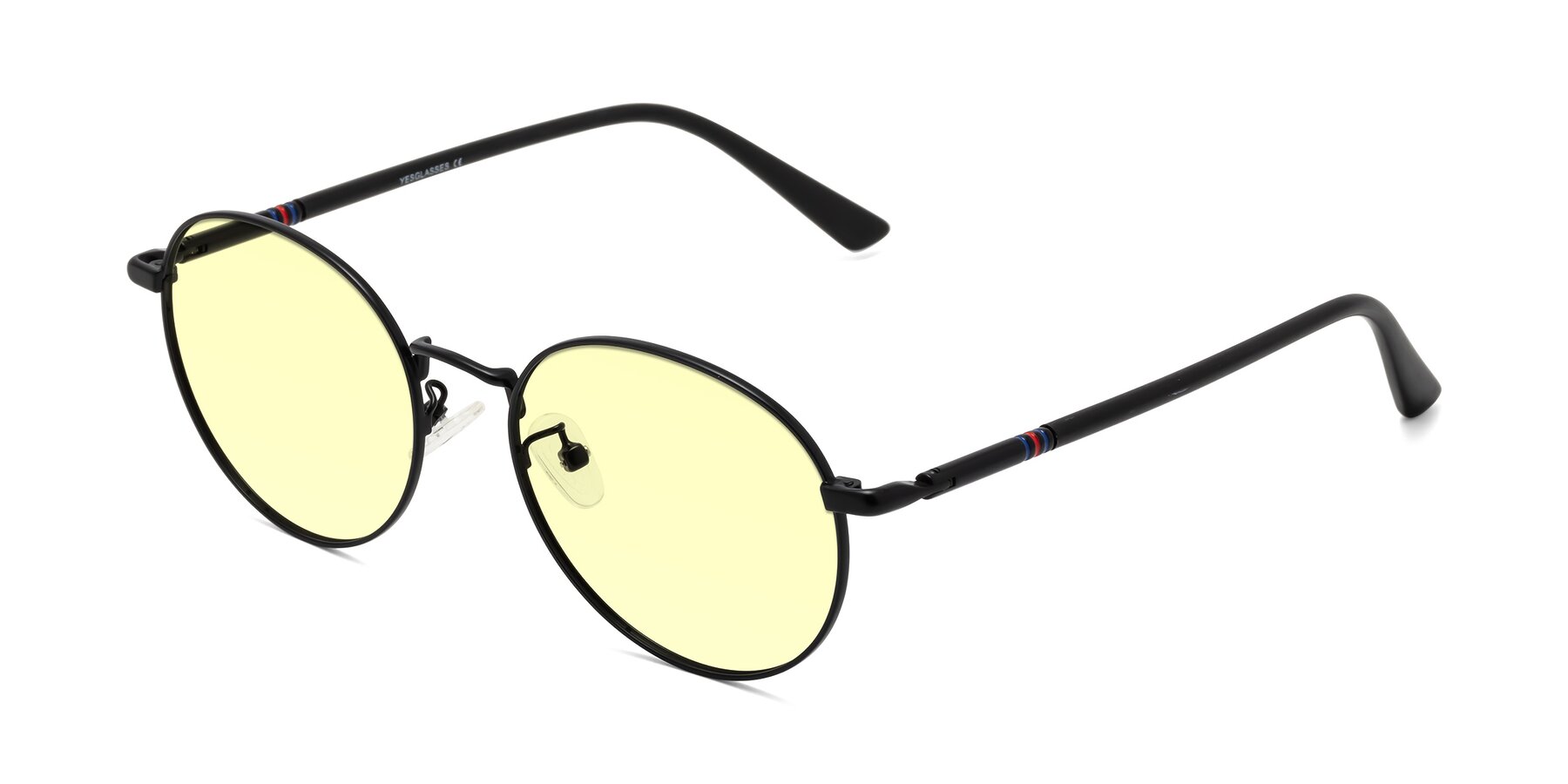 Angle of Talla in Matte Black with Light Yellow Tinted Lenses