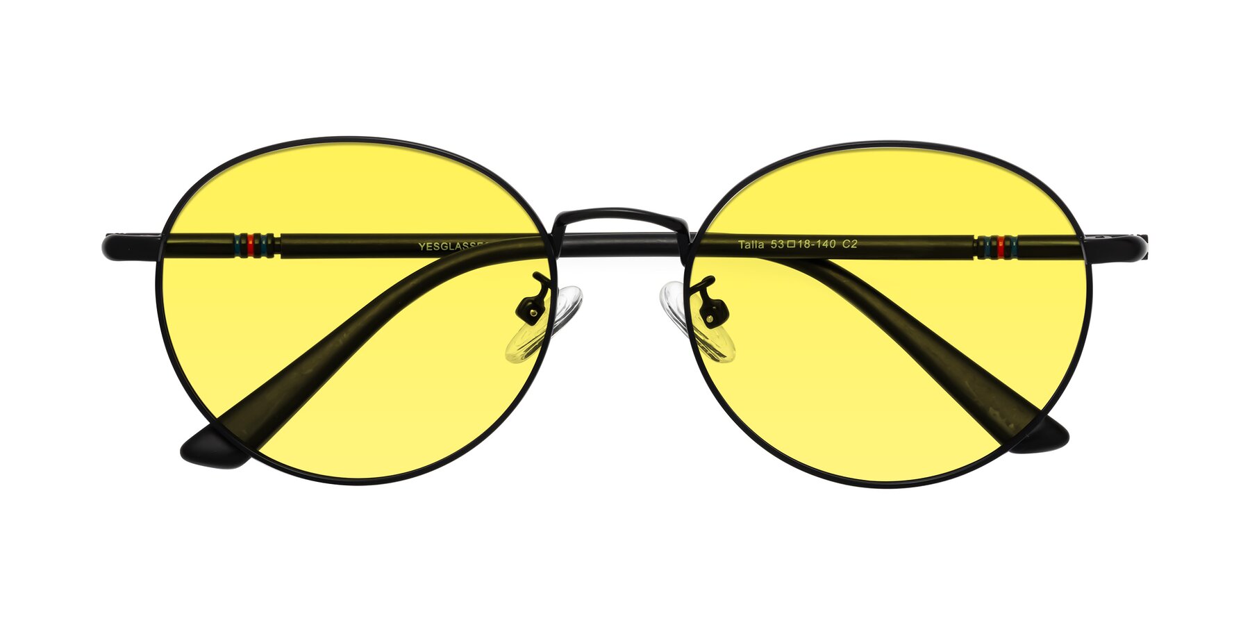 Folded Front of Talla in Matte Black with Medium Yellow Tinted Lenses