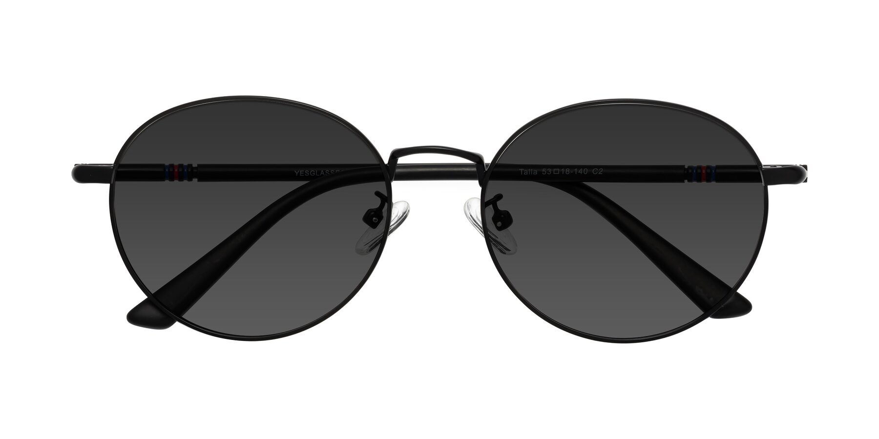 Folded Front of Talla in Matte Black with Gray Tinted Lenses