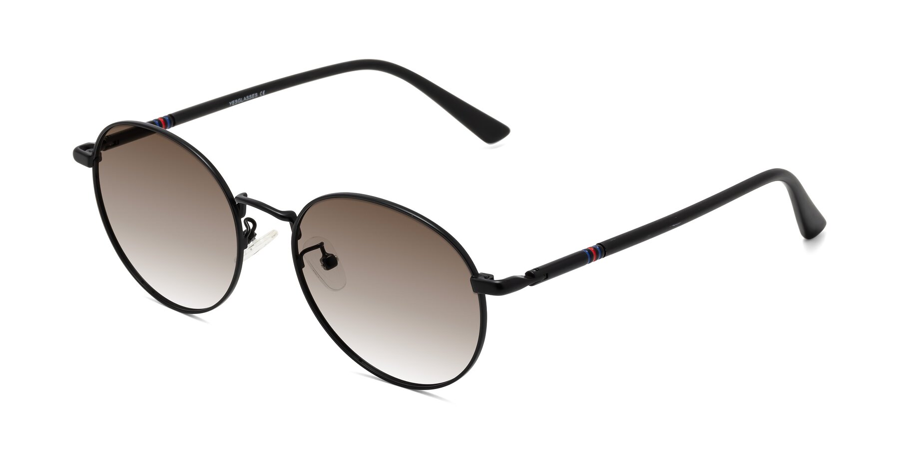 Angle of Talla in Matte Black with Brown Gradient Lenses