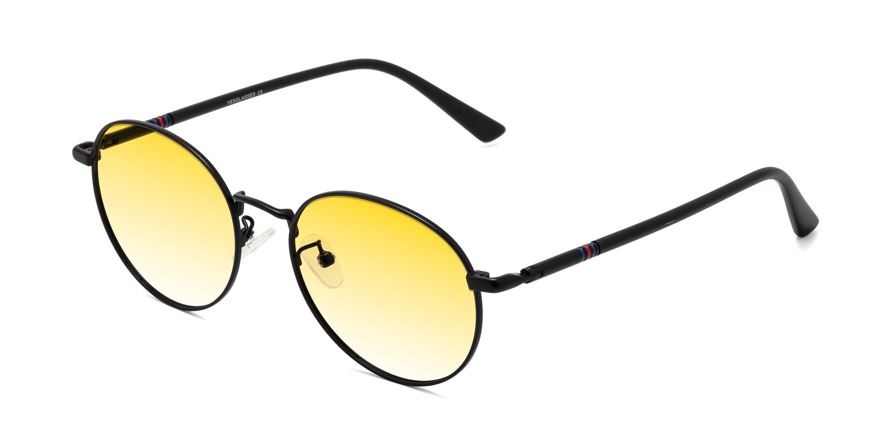 Angle of Talla in Matte Black with Yellow Gradient Lenses