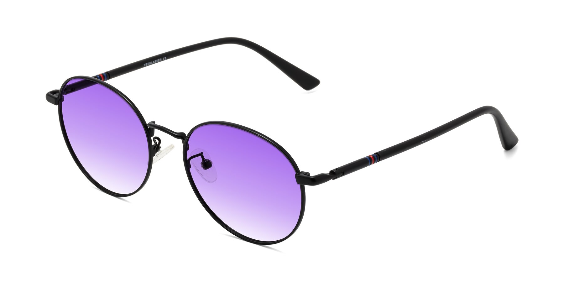 Angle of Talla in Matte Black with Purple Gradient Lenses