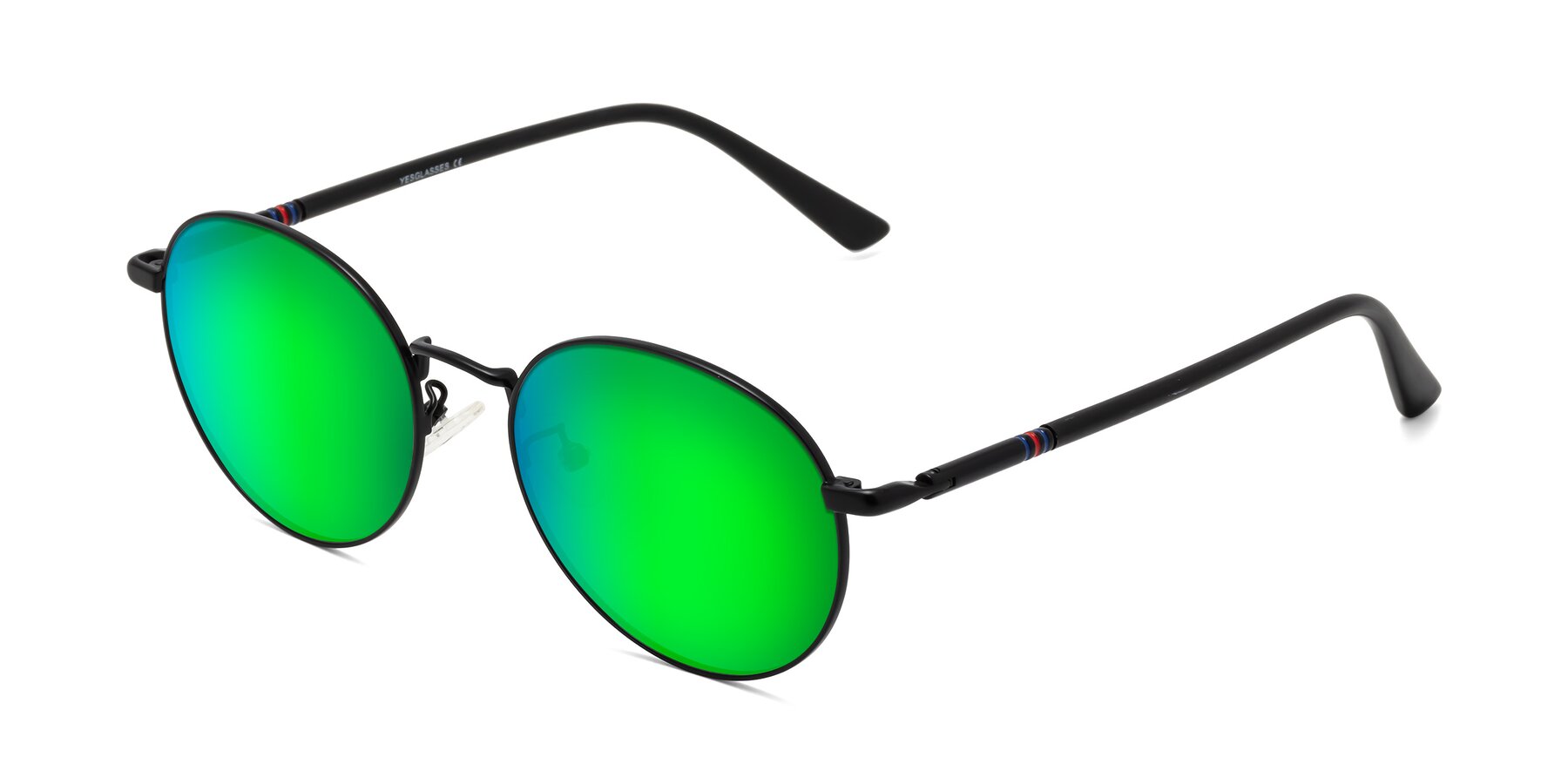 Angle of Talla in Matte Black with Green Mirrored Lenses