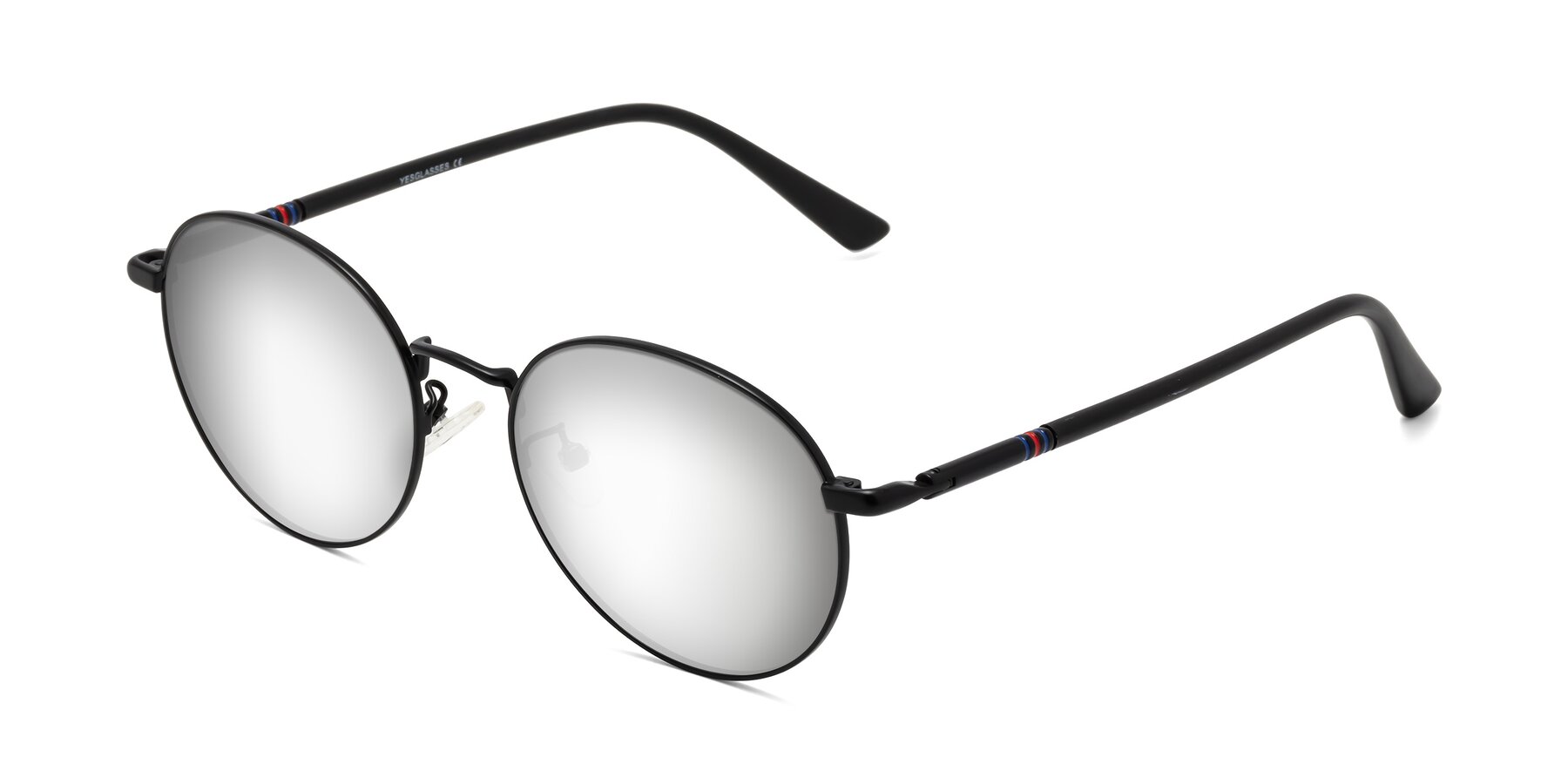 Angle of Talla in Matte Black with Silver Mirrored Lenses