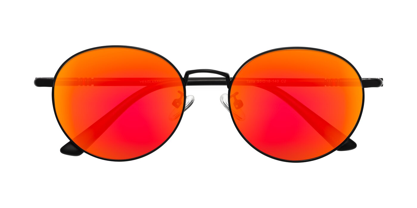 Talla - Matte Black Flash Mirrored Sunglasses