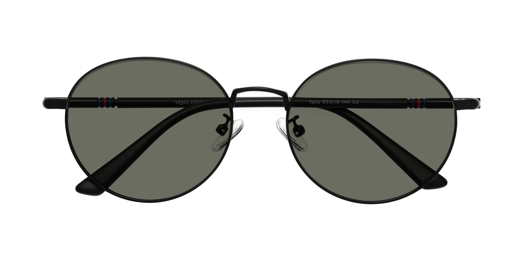 Folded Front of Talla in Matte Black with Gray Polarized Lenses