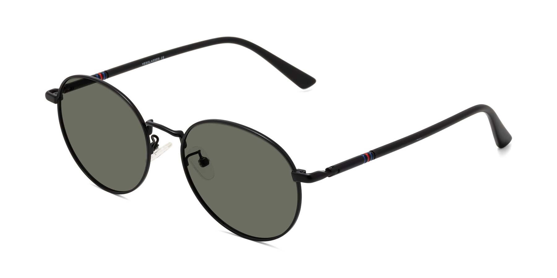 Angle of Talla in Matte Black with Gray Polarized Lenses