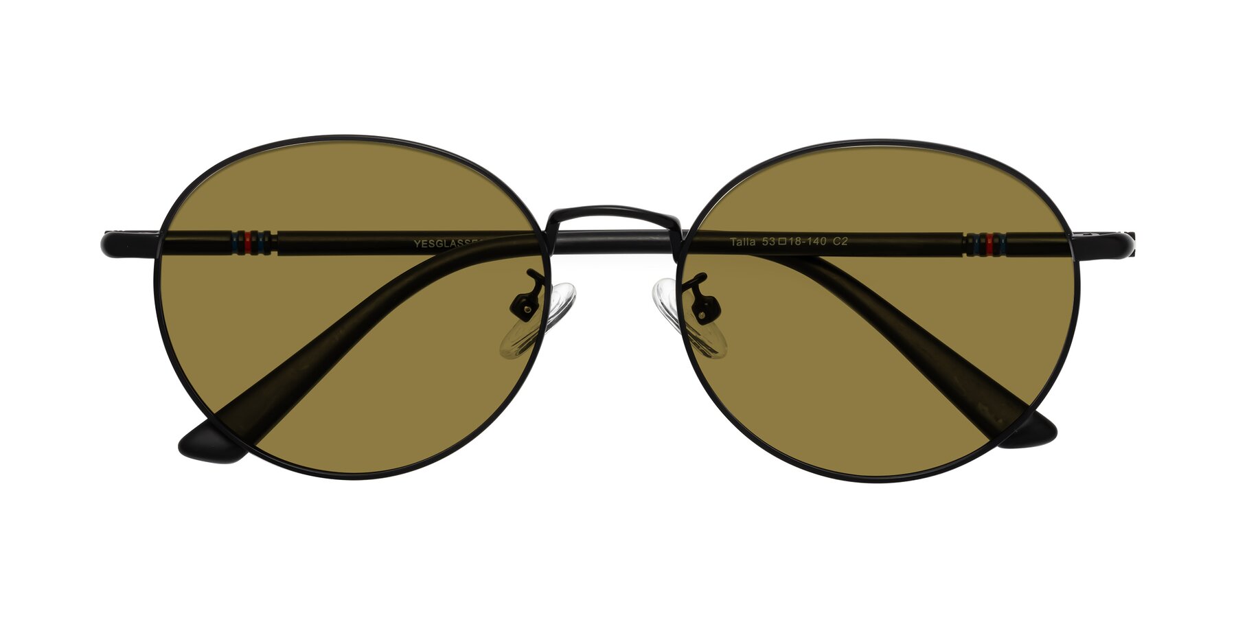 Folded Front of Talla in Matte Black with Brown Polarized Lenses