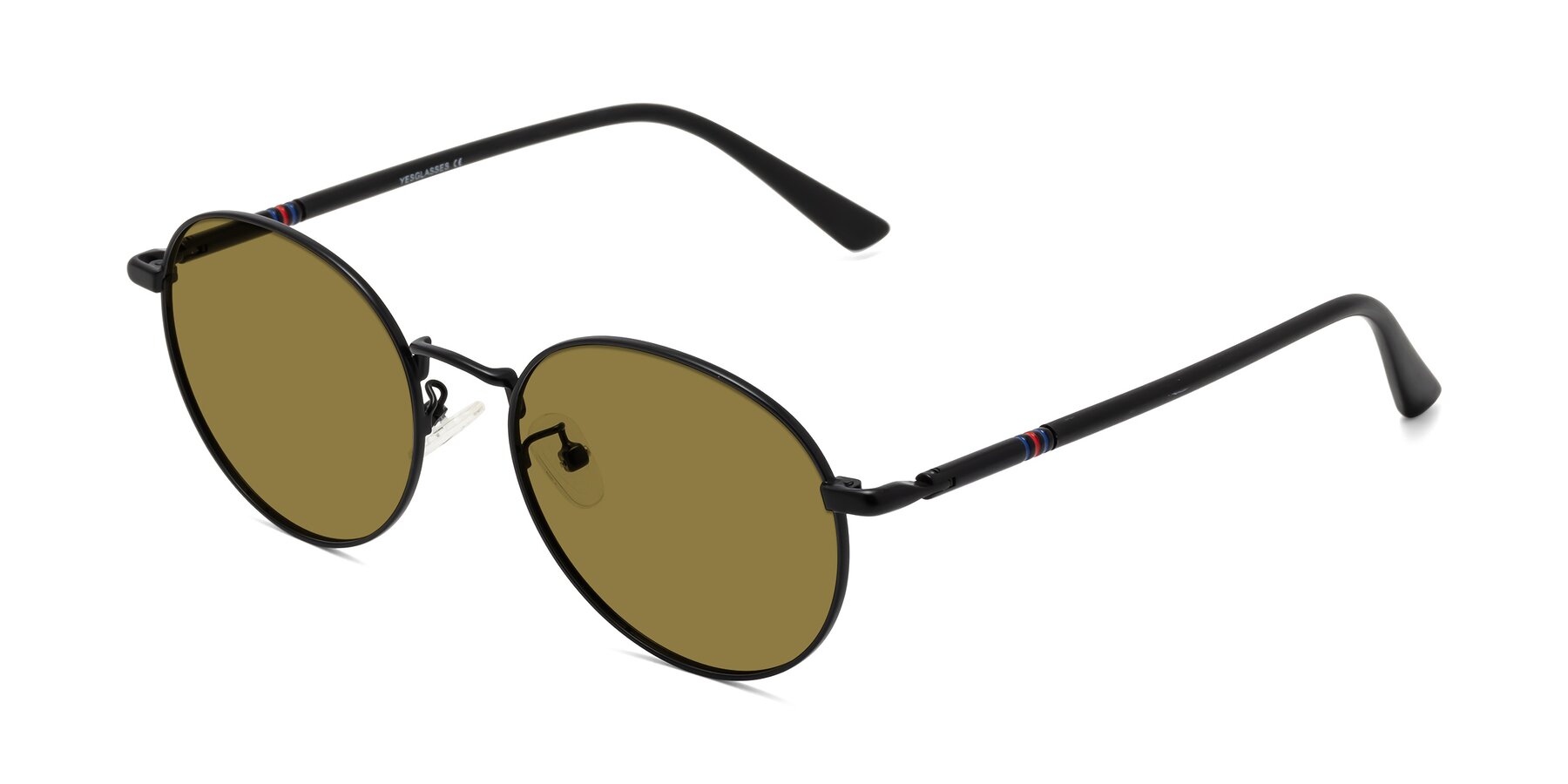 Angle of Talla in Matte Black with Brown Polarized Lenses