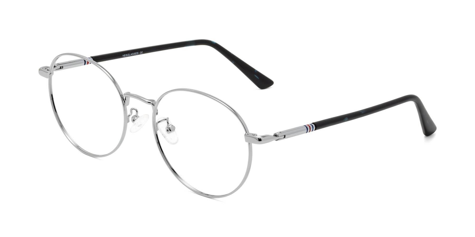 Angle of Talla in Silver with Clear Eyeglass Lenses