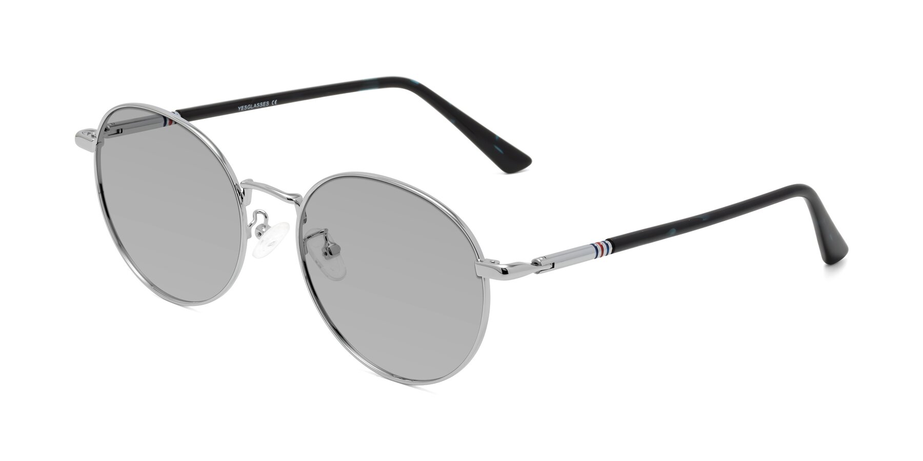 Angle of Talla in Silver with Light Gray Tinted Lenses