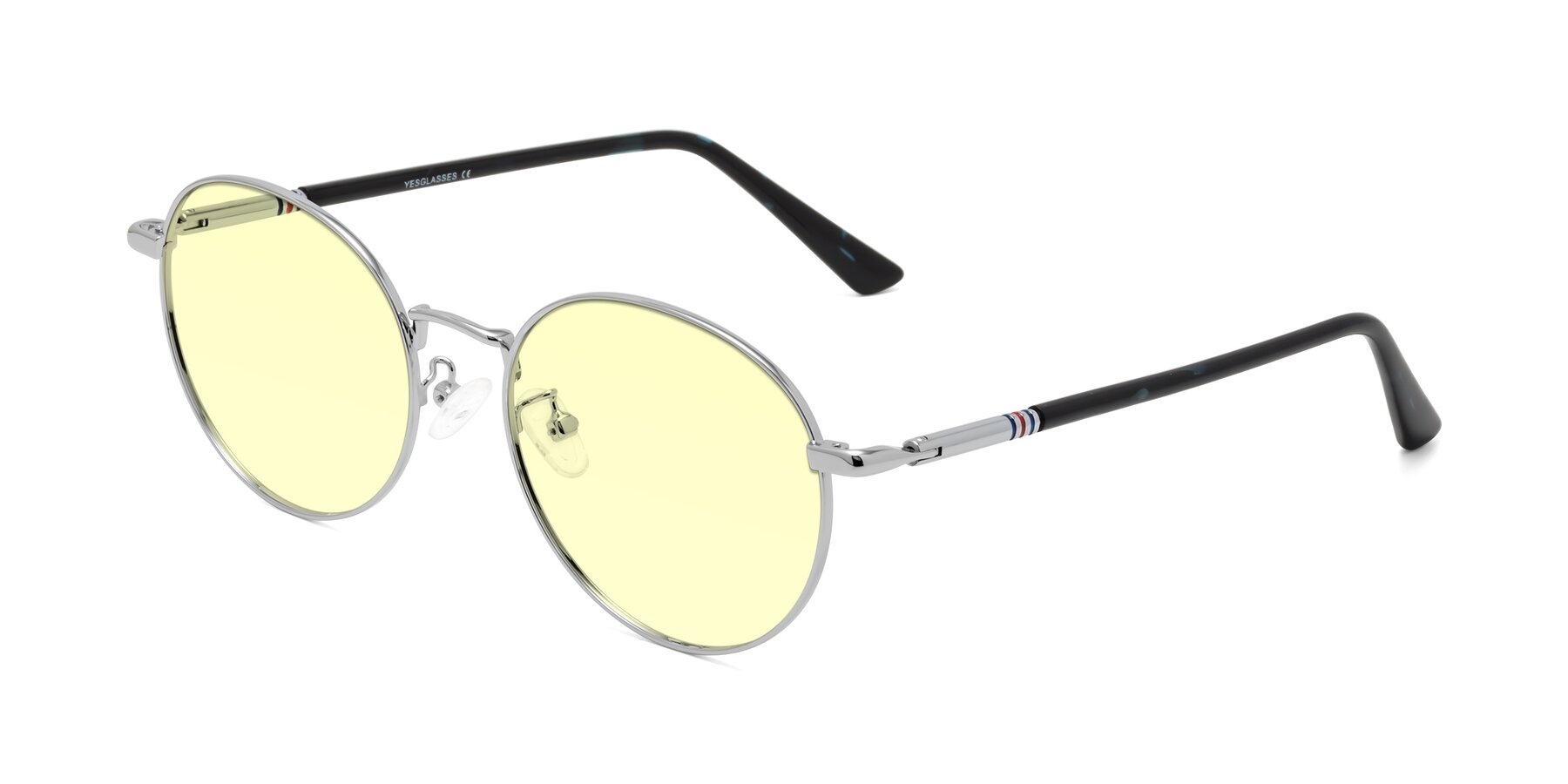 Angle of Talla in Silver with Light Yellow Tinted Lenses