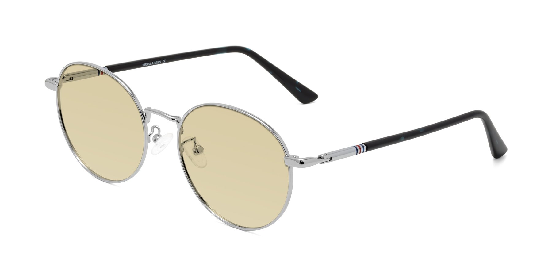 Angle of Talla in Silver with Light Champagne Tinted Lenses