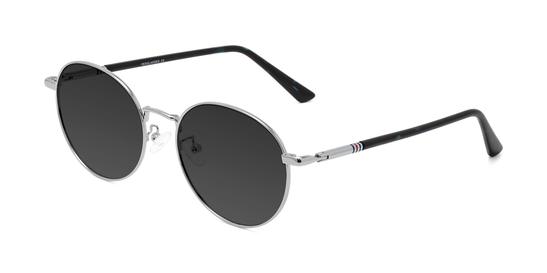 Angle of Talla in Silver with Gray Tinted Lenses