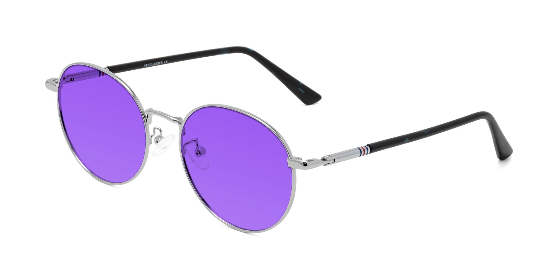 Angle of Talla in Silver with Purple Tinted Lenses