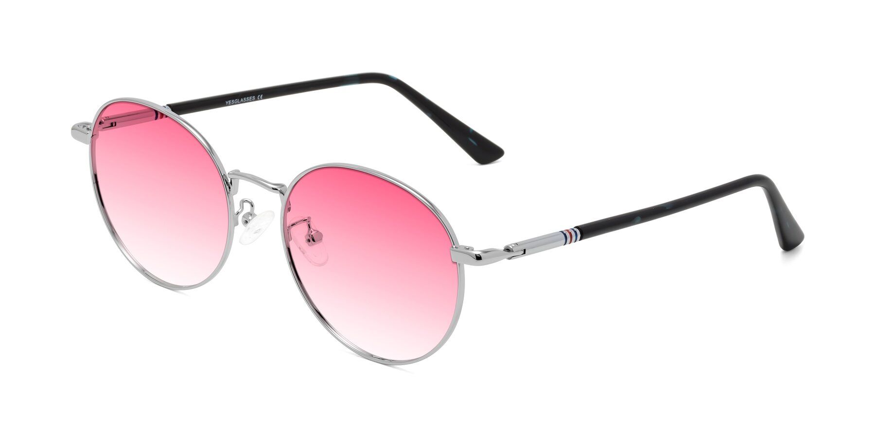 Angle of Talla in Silver with Pink Gradient Lenses