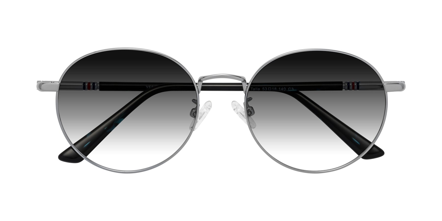 Folded Front of Talla in Silver with Gray Gradient Lenses