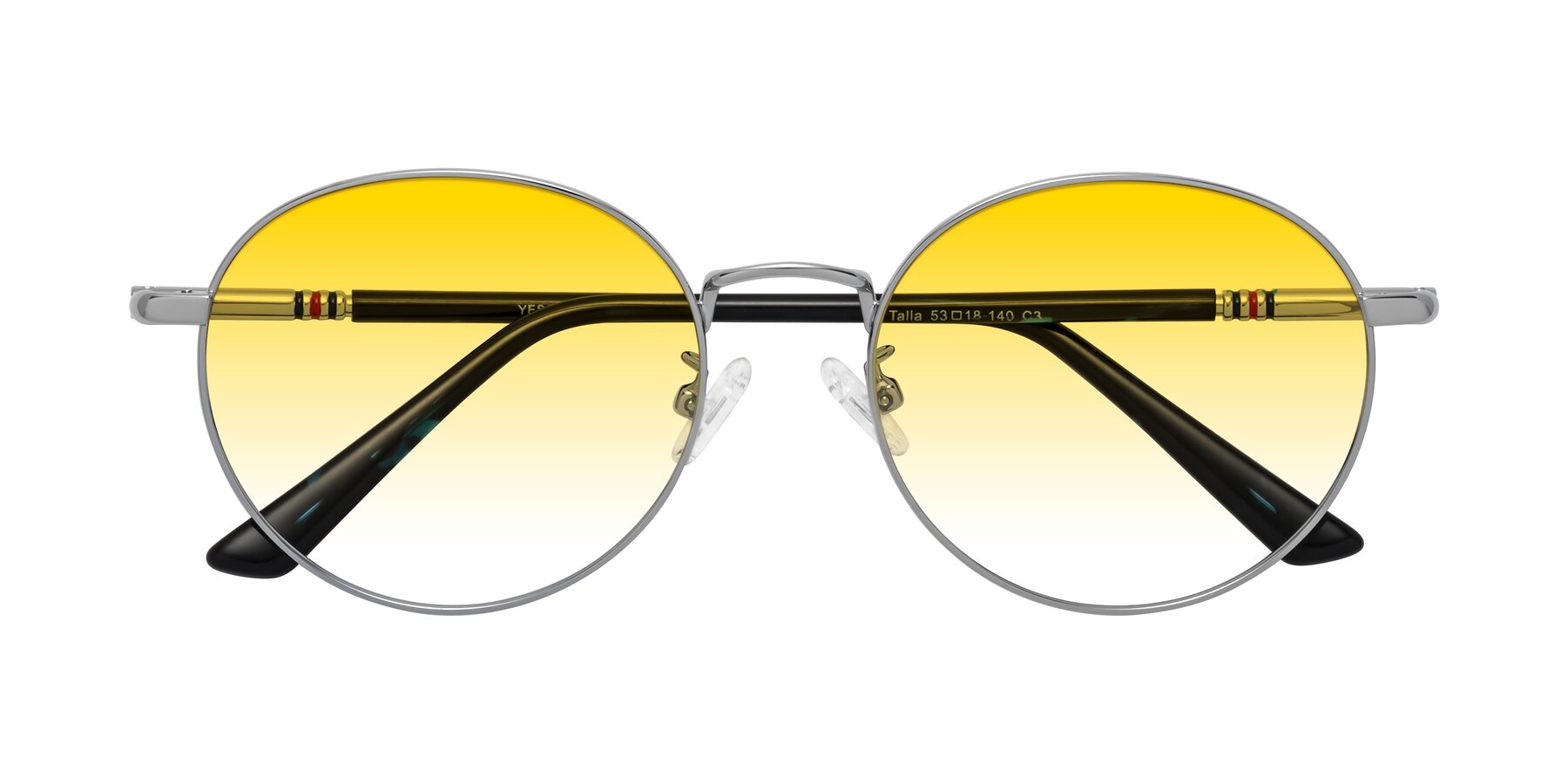 Folded Front of Talla in Silver with Yellow Gradient Lenses