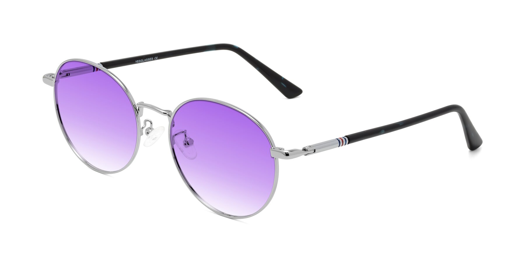 Angle of Talla in Silver with Purple Gradient Lenses