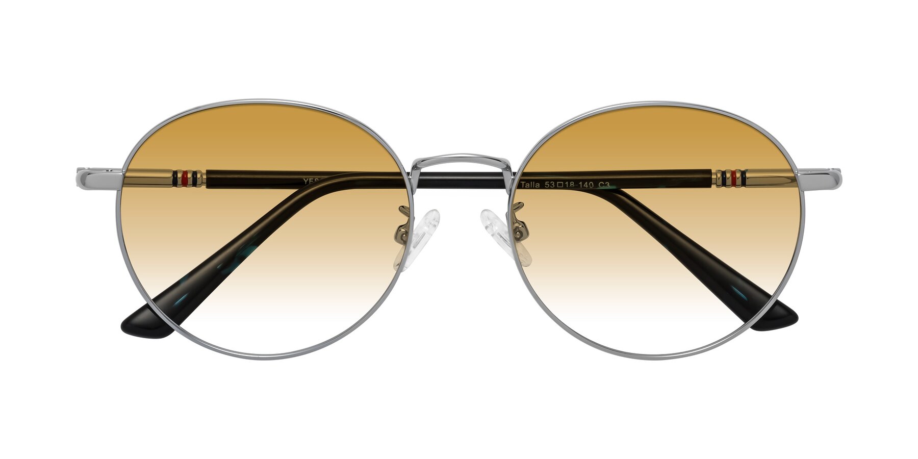 Folded Front of Talla in Silver with Champagne Gradient Lenses