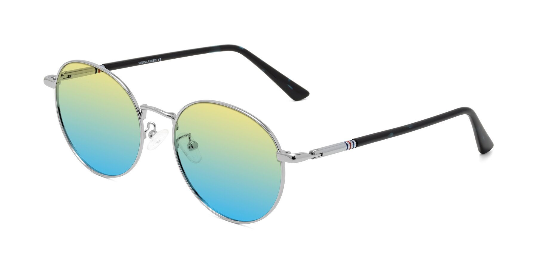 Angle of Talla in Silver with Yellow / Blue Gradient Lenses