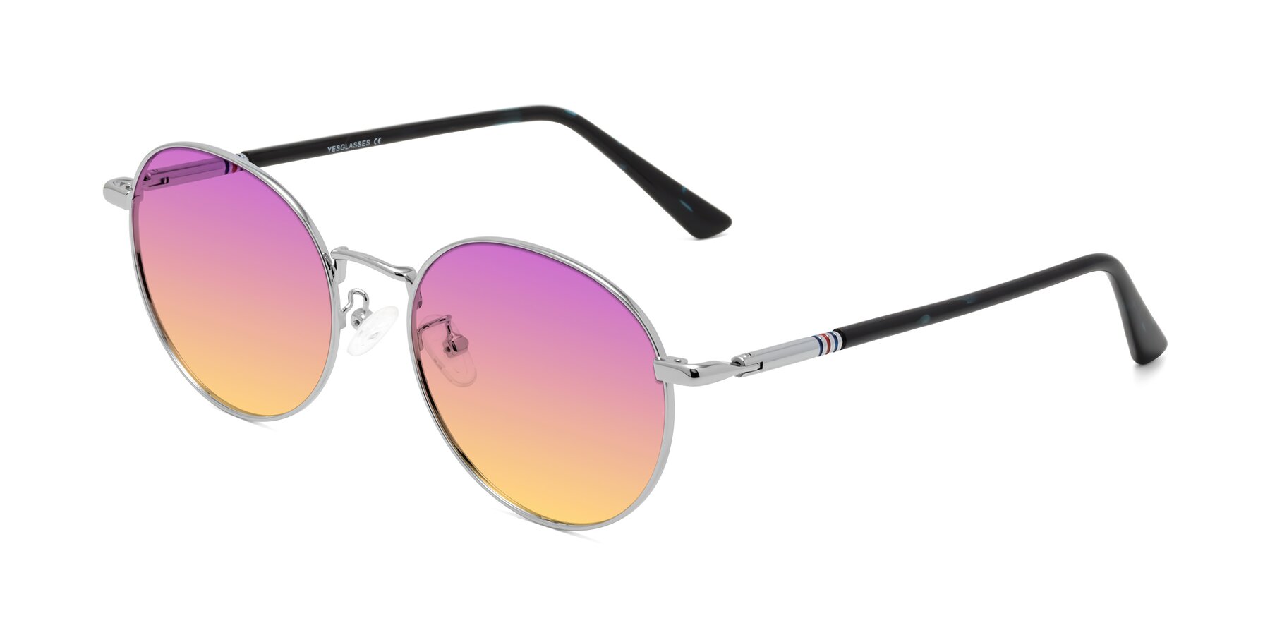 Angle of Talla in Silver with Purple / Yellow Gradient Lenses