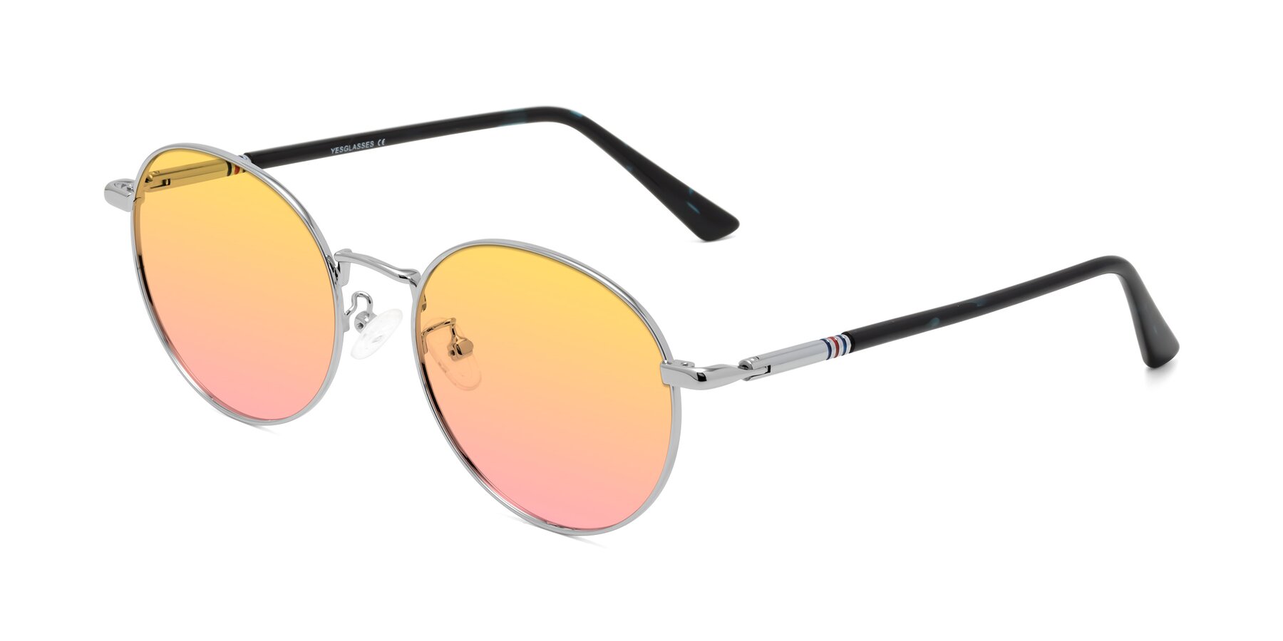 Angle of Talla in Silver with Yellow / Pink Gradient Lenses