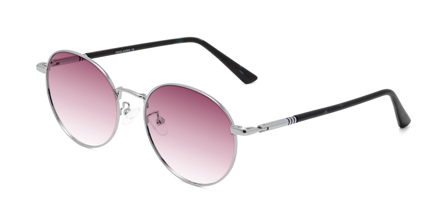 Angle of Talla in Silver with Wine Gradient Lenses