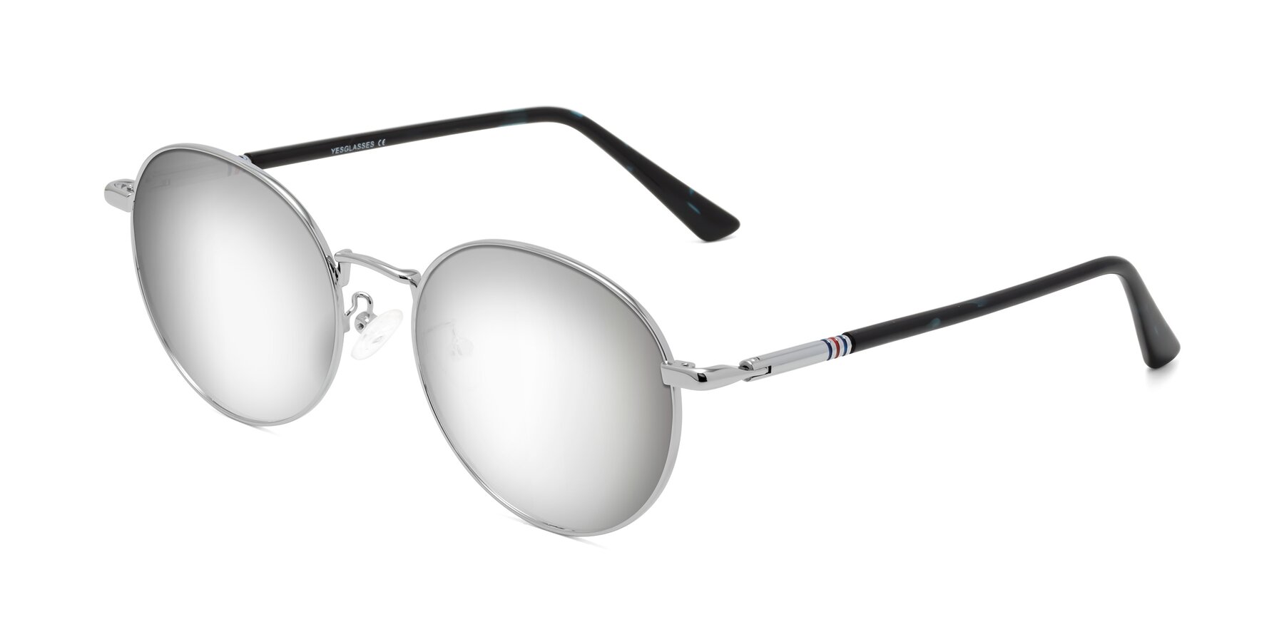 Angle of Talla in Silver with Silver Mirrored Lenses