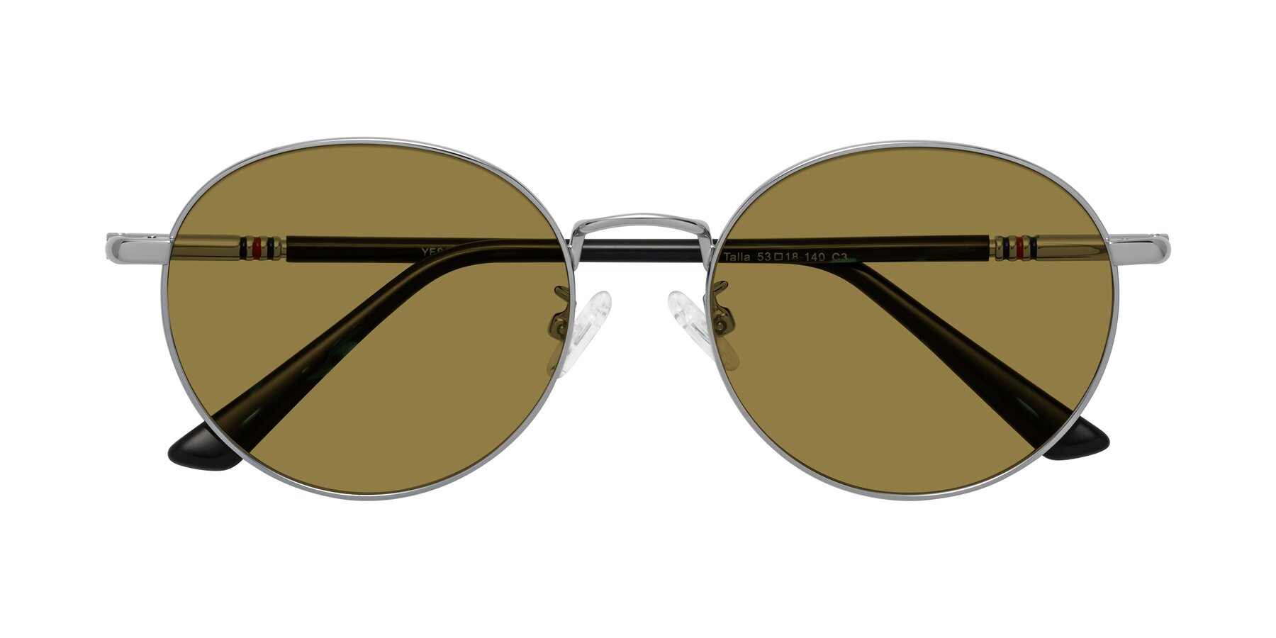 Folded Front of Talla in Silver with Brown Polarized Lenses