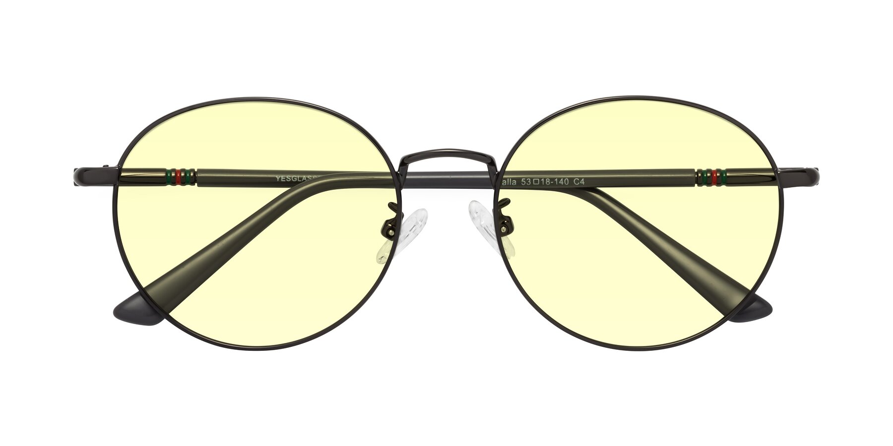 Folded Front of Talla in Gunmetal with Light Yellow Tinted Lenses