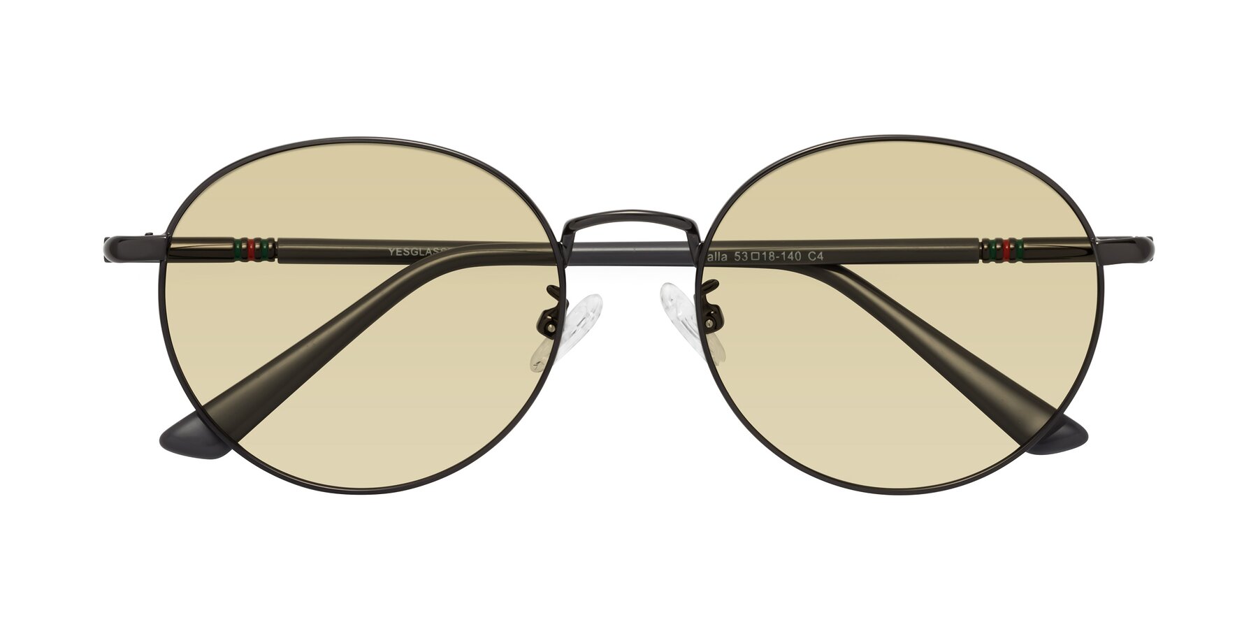 Folded Front of Talla in Gunmetal with Light Champagne Tinted Lenses