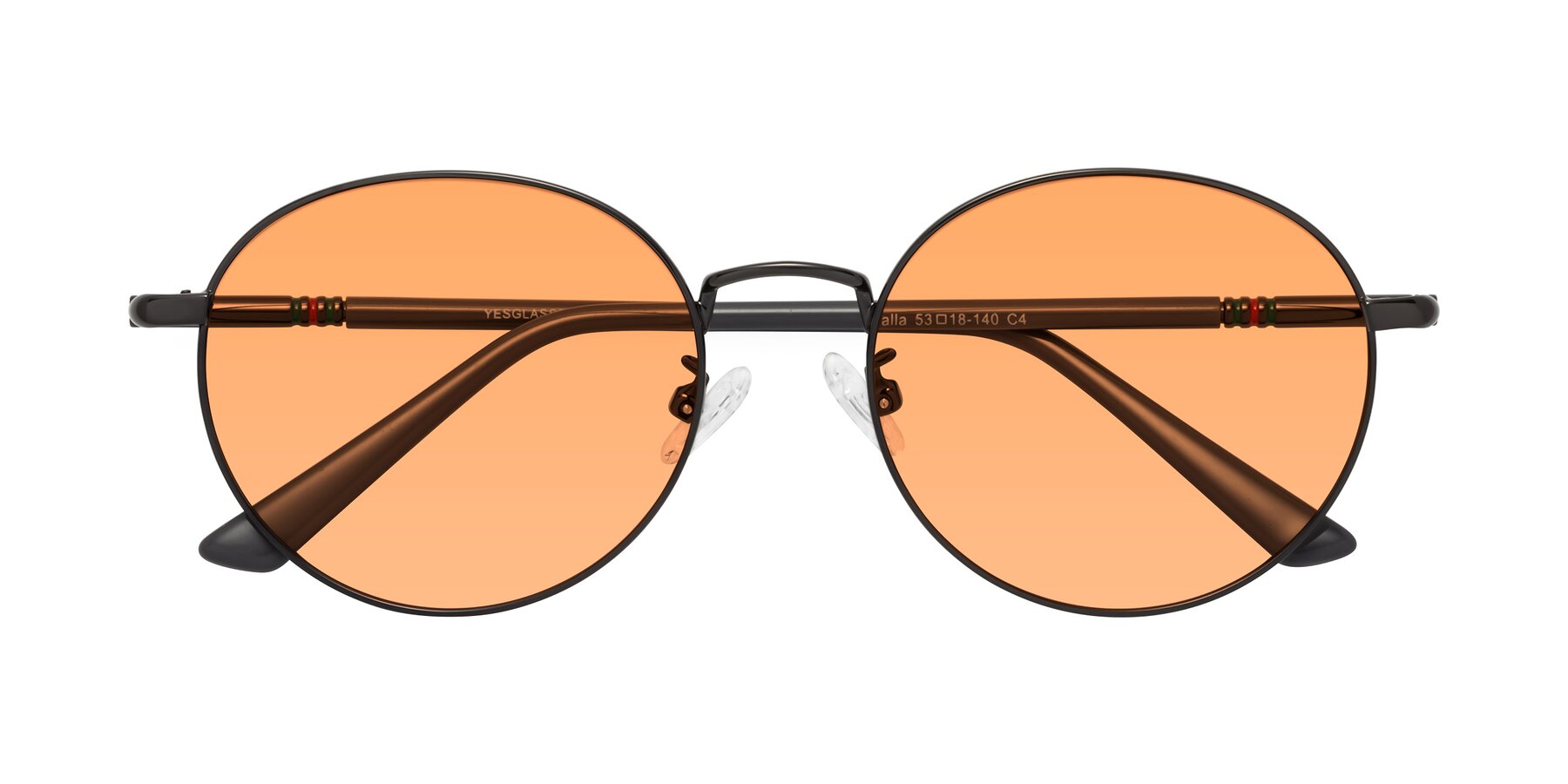 Folded Front of Talla in Gunmetal with Medium Orange Tinted Lenses