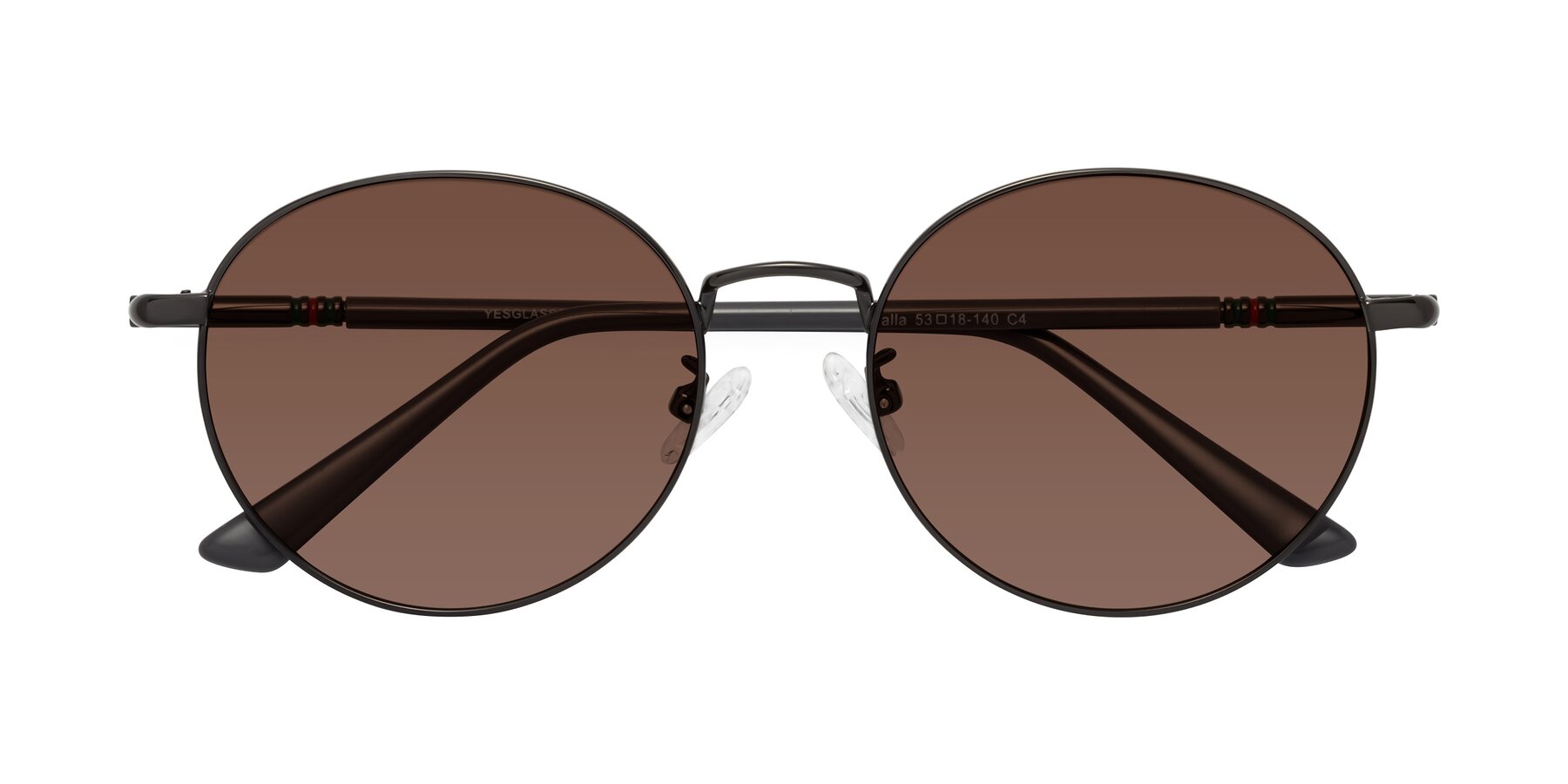 Folded Front of Talla in Gunmetal with Brown Tinted Lenses