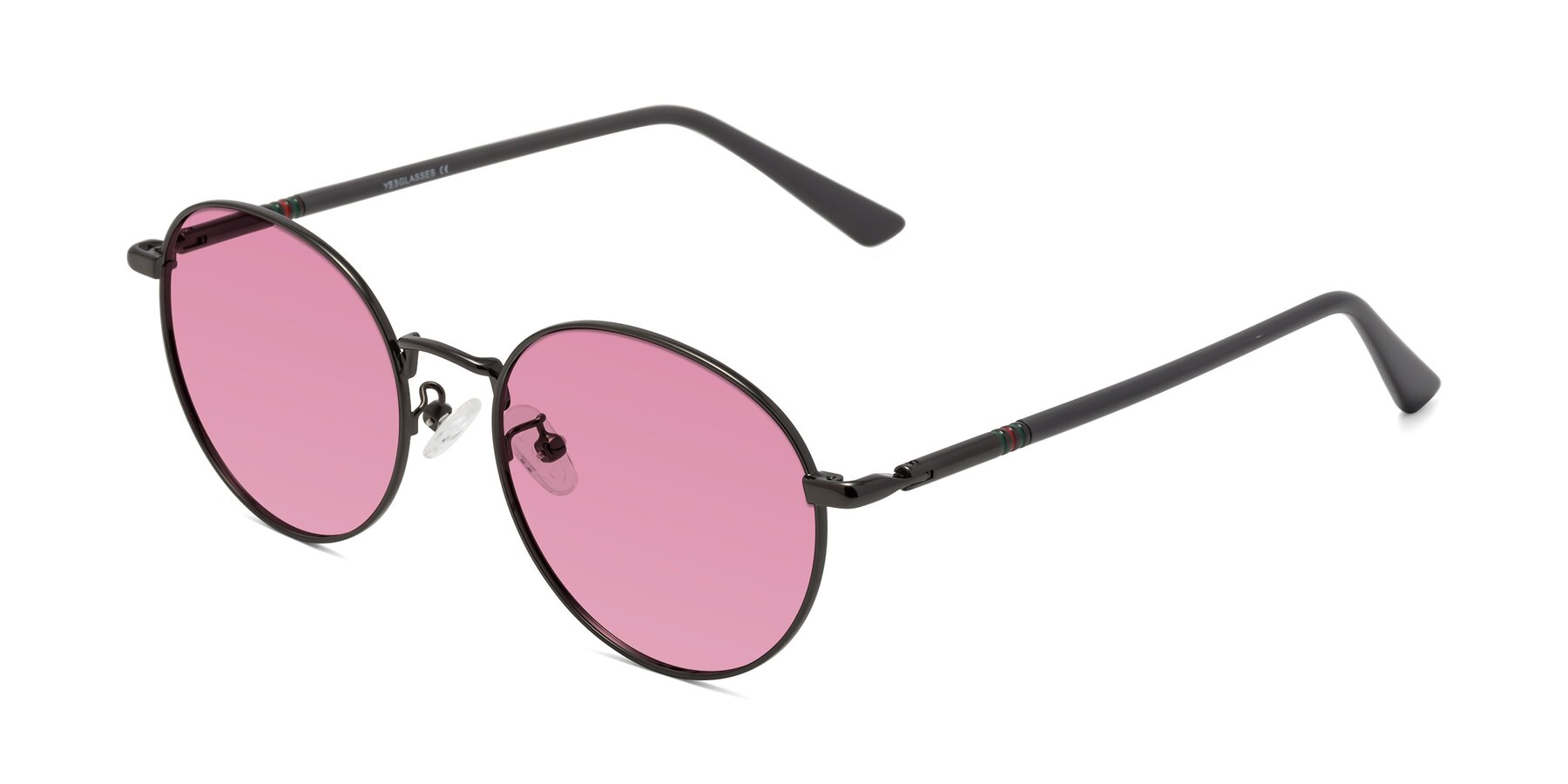 Angle of Talla in Gunmetal with Medium Wine Tinted Lenses