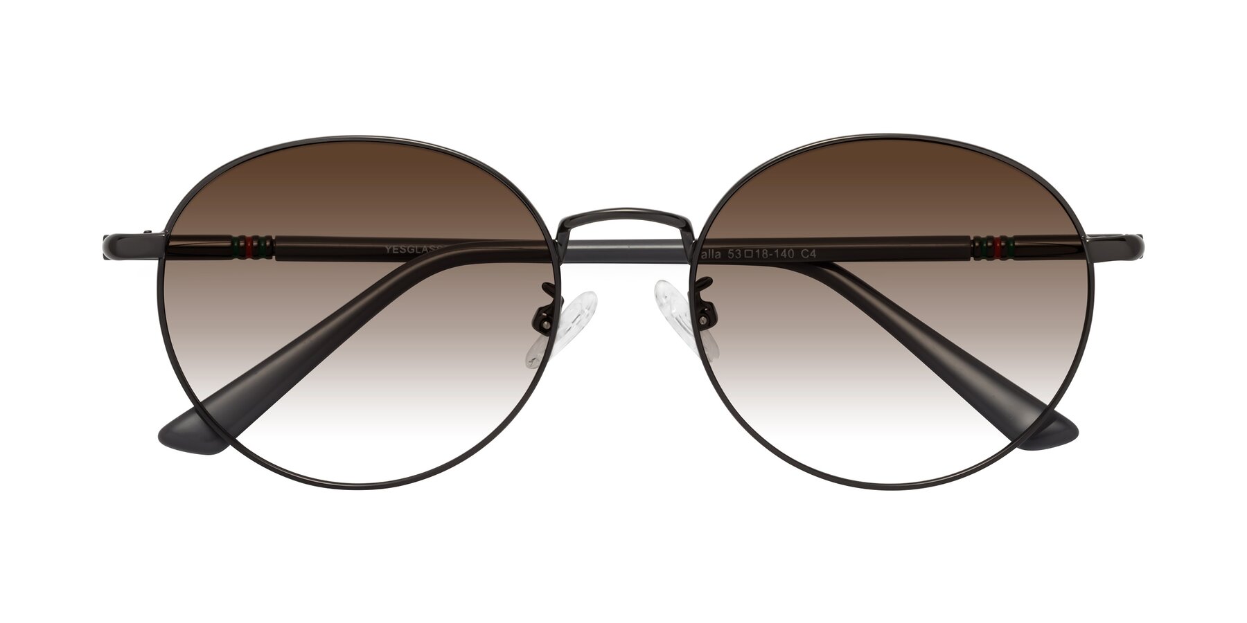 Folded Front of Talla in Gunmetal with Brown Gradient Lenses