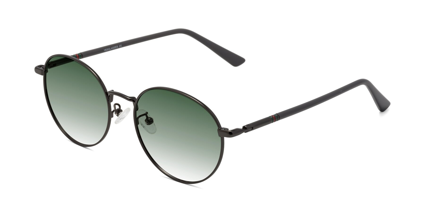 Angle of Talla in Gunmetal with Green Gradient Lenses