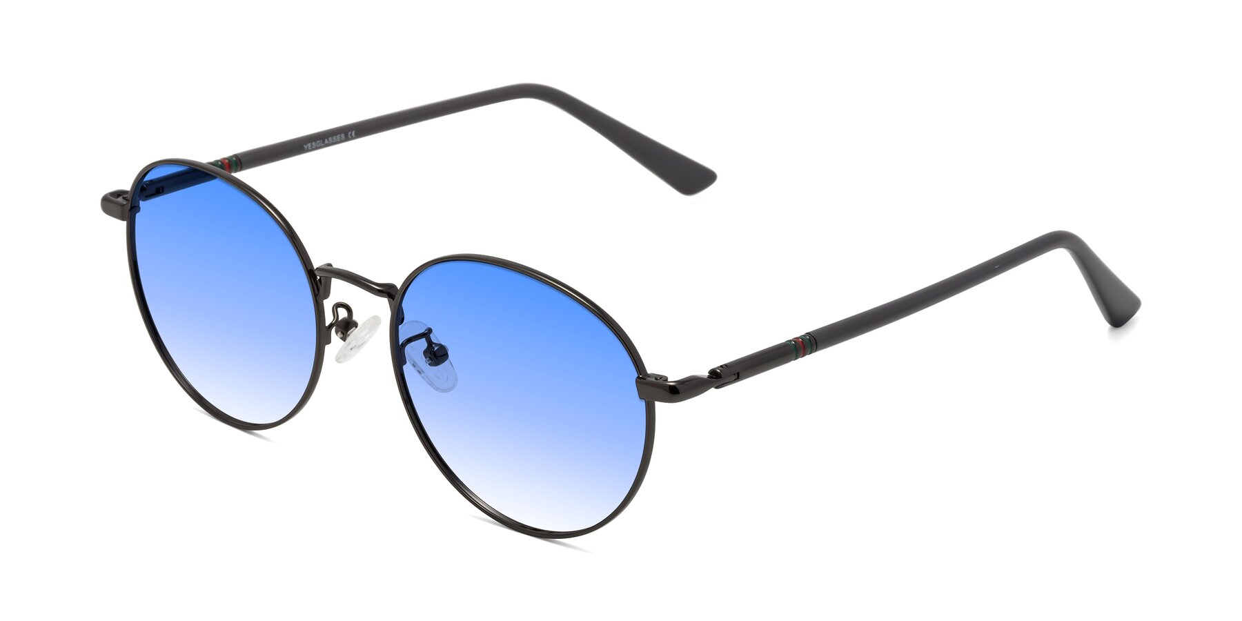 Angle of Talla in Gunmetal with Blue Gradient Lenses